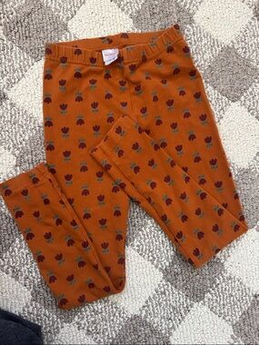 Hanna Andersson Rust Orange Tulip Print Leggings